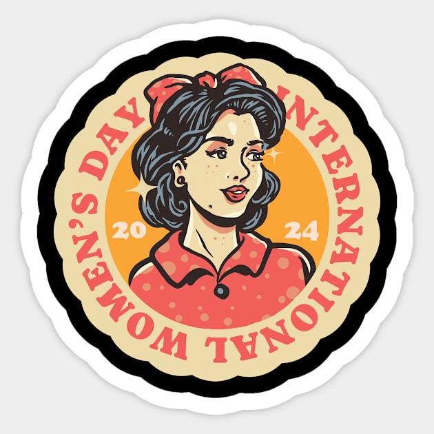 international womens day 2024 - retro Sticker by Cybord Design